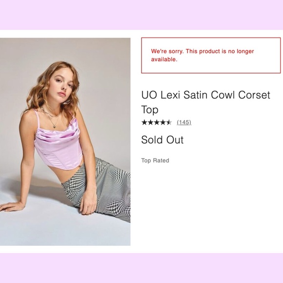 SALE ‼️🩷 NWOT URBAN OUTFITTERS UO Corset Top | Satin Corset | Lilac | Medium - Picture 8 of 8
